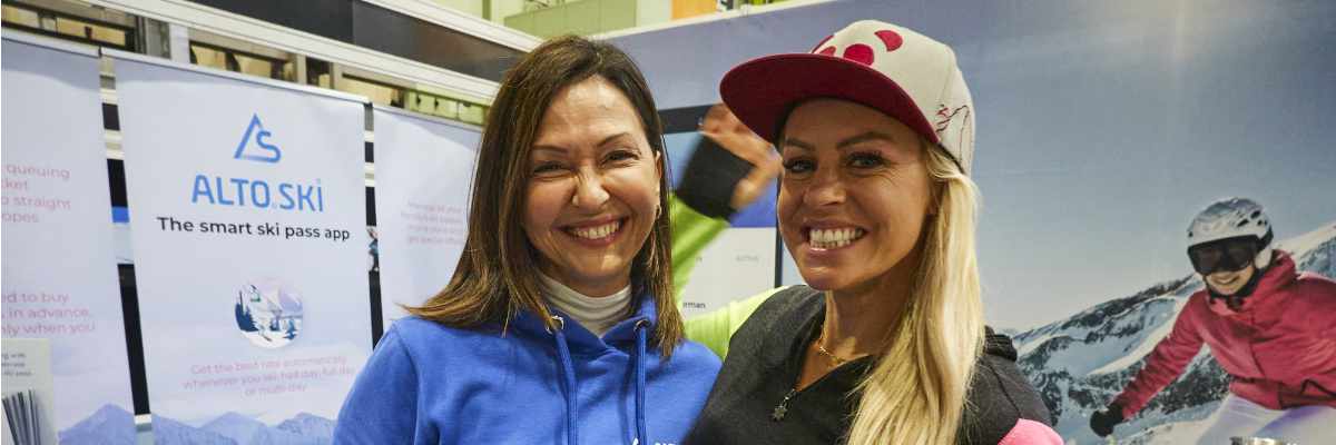 Alto.Ski founder, Ana Davis, with Alto.Ski brand ambassador, Chemmy Alcott