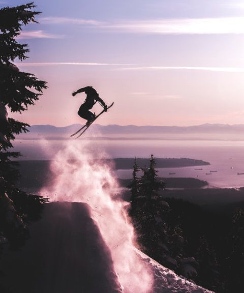 Skier jumping